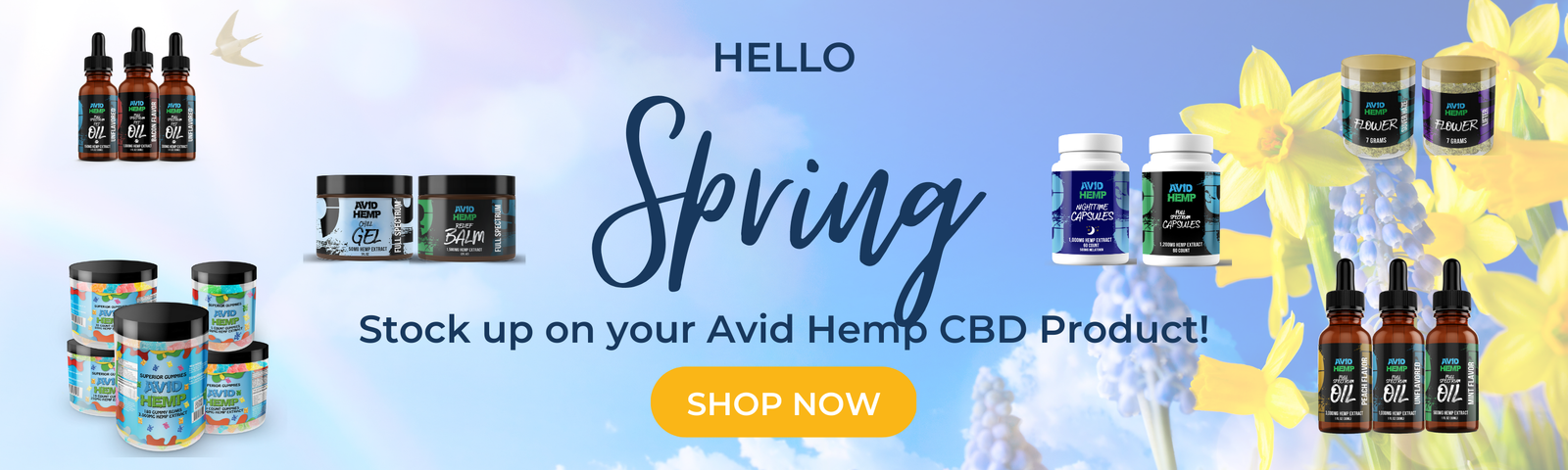 Avid-Hemp-Hello-Spring-sale-Banner